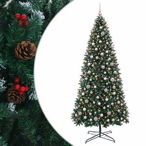 vidaXL Dirbtinė lankstoma Kalėdų eglutė su žaisliukais 400 cm 600 LED