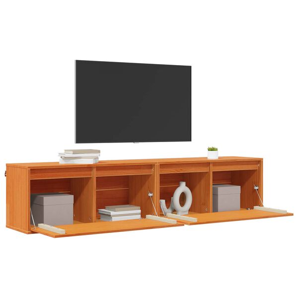 vidaXL Sieninė spintelė su lentyna 2 pcs Va&scaron;ko ruda 80 x 30 x 35 cm