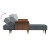 vidaXL L formos sofa-lova, tamsiai pilka, 279x140x70cm, aksomas