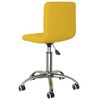 vidaXL Pasukamos valgomojo kėdės, 2vnt., garstyčių geltonos, aksomas