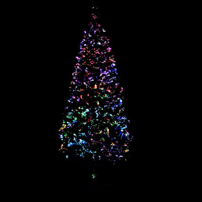 vidaXL Dirbtinė Kalėdų eglutė su stovu, žalia, 120cm, optinis pluoštas