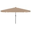 vidaXL Sodo skėtis 395 x 395 x 245 cm Poliesteris Apvali Taupe