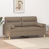 vidaXL Dvivietė sofa su pagalvėmis, taupe, 140cm, audinys