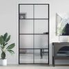 vidaXL Vidaus durys, juodos, 102,5x201,5cm, stiklas ir aliuminis