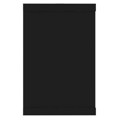 vidaXL Sieninės lentynos, 2vnt., juodos, 60x15x23cm, MDP, kubo formos