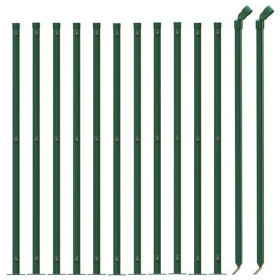 vidaXL Tinklinė tvora su flanšais, žalios spalvos, 0,8x25m