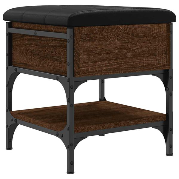 vidaXL Batų suoliukas, rudas ąžuolo, 42x42x45cm, apdirbta mediena