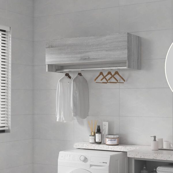 vidaXL Drabužių spinta, pilkos ąžuolo spalvos, 100x32,5x35cm, mediena