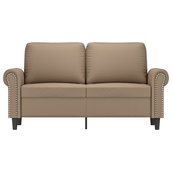 vidaXL Dvivietė sofa, kapučino spalvos, 120cm, dirbtinė oda