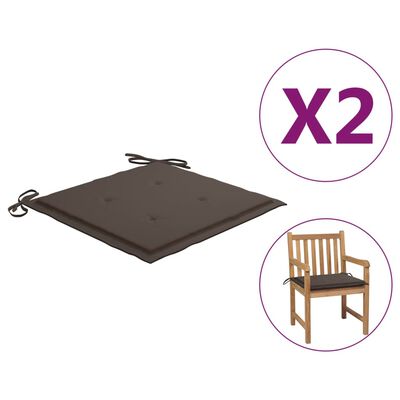 vidaXL Sodo kėdės pagalvėlės, 2vnt., taupe spalvos, 50x50x3cm