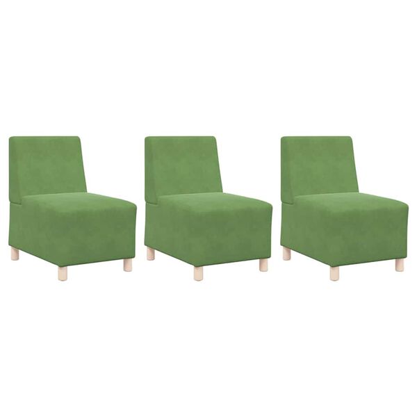 vidaXL Modulinis sofa vienetas be rankų 3 pcs &Scaron;viesiai žalia