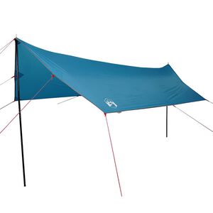 vidaXL Stovyklavimo tentas, mėlynas, 460x305x210cm, atsparus vandeniui