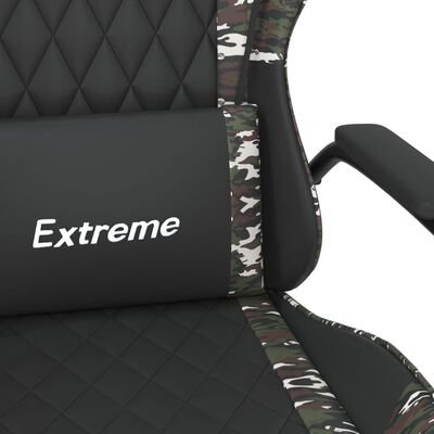 vidaXL Žaidimų kėdė, juodos ir kamufliažinės spalvos, dirbtinė oda