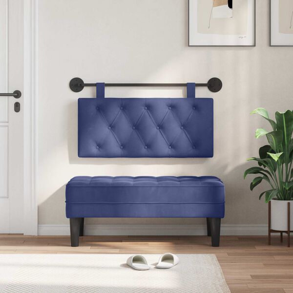 vidaXL Kabantysis galvūgalis Policijos mėlyna 90 x 55 x 7 cm Aksomas