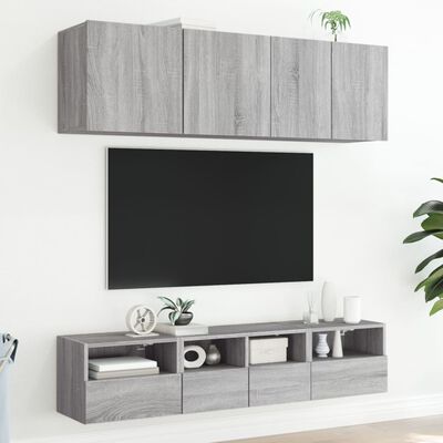 vidaXL Sieninė TV spintelė, pilka ąžuolo, 40x30x30cm, mediena