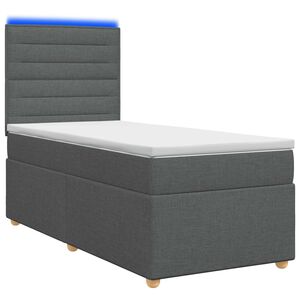 vidaXL Spyruoklinė lova su čiužiniu Tamsiai pilka 80 x 200 cm Audinys