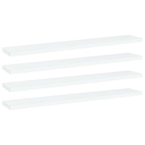 vidaXL Knygų lentynos plok&scaron;tės, 4vnt., baltos, 60x10x1,5cm, MDP