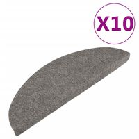vidaXL Lipnūs laiptų kilimėliai, 10vnt., pilkos spalvos, 56x17x3cm
