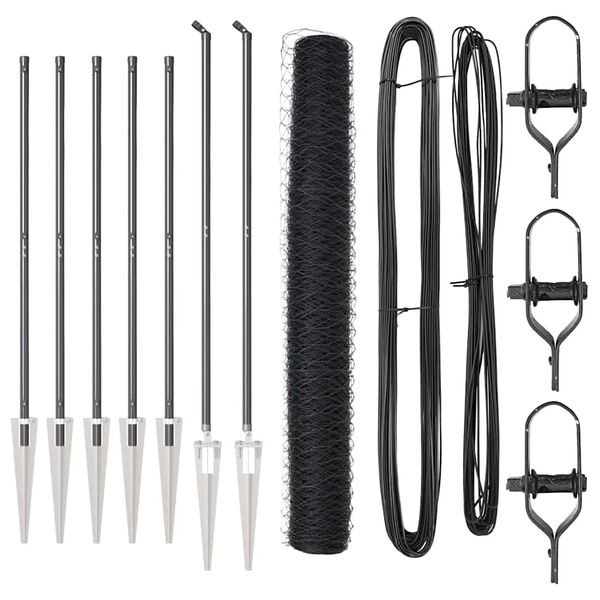 vidaXL Tvorelės stulpas Pilka 10 x 1,2 m (50 mm tinklelis)