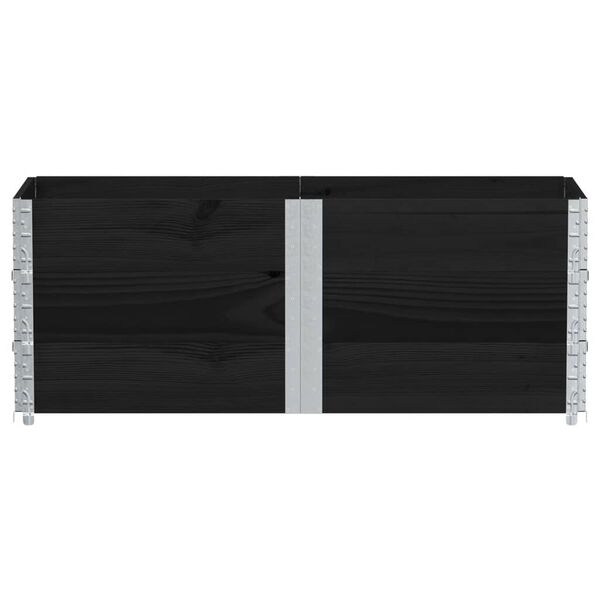 vidaXL Sodo lovelis, juodas, 150x50cm, pu&scaron;ies medienos masyvas