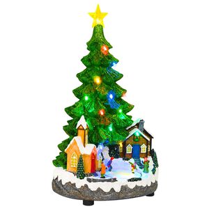 vidaXL Muzikinė Kalėdų eglutė SALO 16 x 15 x 27,5 cm Derva Žalia