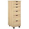 vidaXL Ratuotas kabinetas 34 x 39 x 93,5 cm Kietas pu&scaron;ies medis Ruda