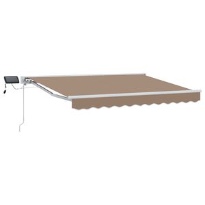 vidaXL Rankinis markizės rėmas su LED Taupe 5 x 3 m