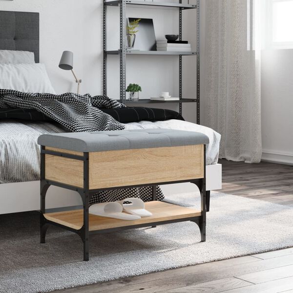 vidaXL Batų suoliukas, sonoma ąžuolo, 62x42x45cm, apdirbta mediena