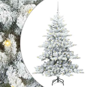 vidaXL Dirbtinė Sulankstoma Kalėdų Eglutė Balta 150 cm PVC ir Plienas