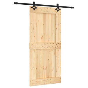 vidaXL Slankios durys Natūrali ir juoda 95 x 210 cm