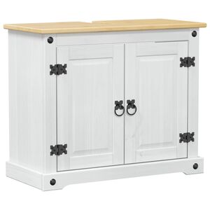 vidaXL Praustuvo spintelė Balta 73 x 33 x 60 cm Kietos pu&scaron;ies mediena