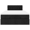 vidaXL Osmanų lova su čiužiniu, juodas, 120x200cm, audinys