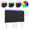 vidaXL Galvūgalis su LED, juodos spalvos, 147x16x118/128cm, aksomas