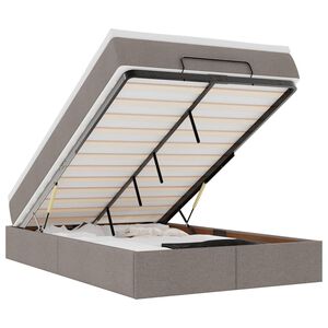 vidaXL Osmanų lovos rėmas su čiužiniu, taupe, 120x190 cm, audinys