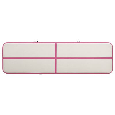 vidaXL Pripučiamas gimnastikos kilimėlis, rožinis, 600x100x20cm, PVC