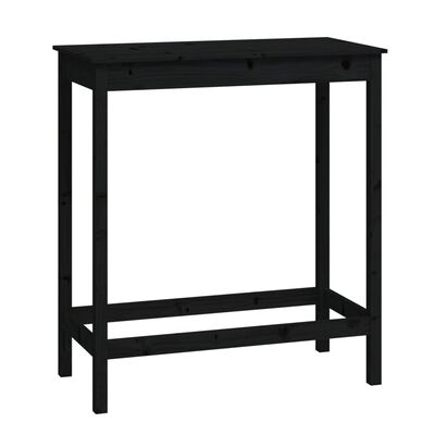 vidaXL Baro stalas, juodas, 100x50x110cm, pušies medienos masyvas