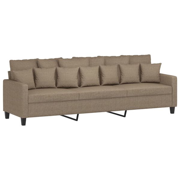 vidaXL Trivietė sofa su pakoja, taupe spalvos, 210cm, audinys
