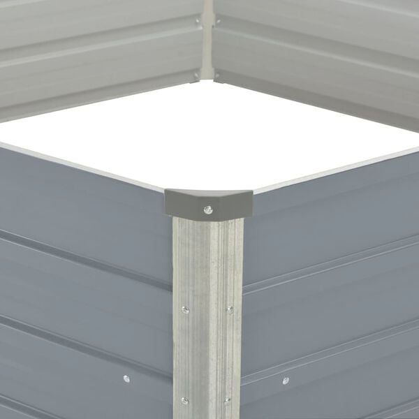 vidaXL Auk&scaron;tas lovelis augalams, 129x129x45cm, cink. plienas, pilkas