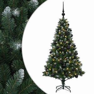 vidaXL Dirbtinė Kalėdų eglutė su burbulais 120 cm 150 LED &Scaron;ilta balta