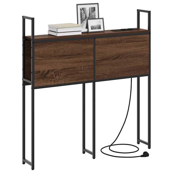 vidaXL Saugojimo Lovos Atlo&scaron;as su Įkrovimo Stotimi ruda ąžuolo 90 cm