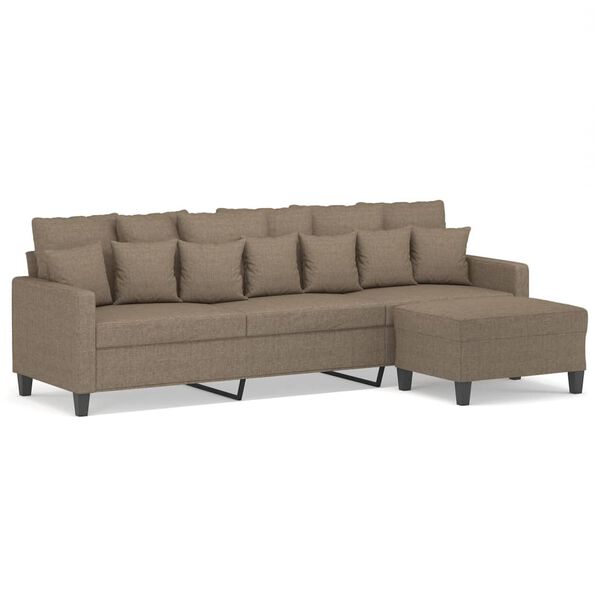 vidaXL Trivietė sofa su pakoja, taupe spalvos, 210cm, audinys