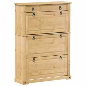 vidaXL Spintelė batams Corona, 99x32x138cm, pu&scaron;ies medienos masyvas