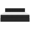 vidaXL Lova su daiktų laikymo vieta ir LED Juoda 180 x 200 cm