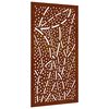 vidaXL Sodo sienos dekoracija, 105x55cm, corten plienas, lapų dizaino