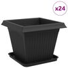 vidaXL Augalų vazonai 24 pcs Juoda 38 x 38 x 30 cm Plastmasė