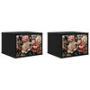vidaXL Sieninis naktinis staliukas BORNE 2 vnt. Juodojo ąžuolo