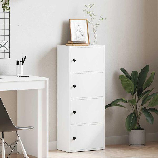 vidaXL Knygų spinta, baltos spalvos, 40x24x102cm, apdirbta mediena