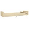 vidaXL Dvivietė sofa-lova su dvejomis pagalvėmis, kreminė, aksomas