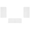 vidaXL Sieninės TV spintelės su LED lemputėmis, 3 dalių, baltos