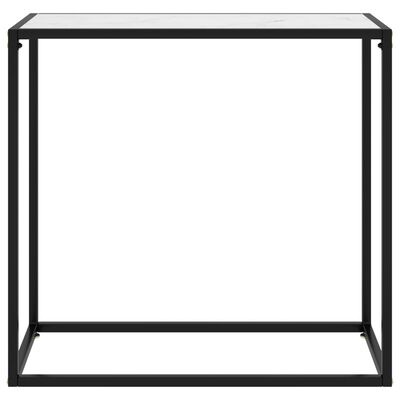 vidaXL Konsolinis staliukas, baltas, 80x35x75cm, grūdintas stiklas